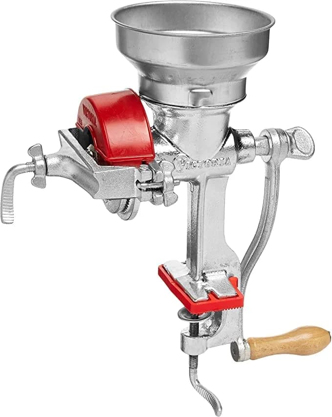 Victoria Manual Cast Iron Grain Mill 1200g with Low Hopper | Durable Hand-Crank Food Grinder thumbnail 5