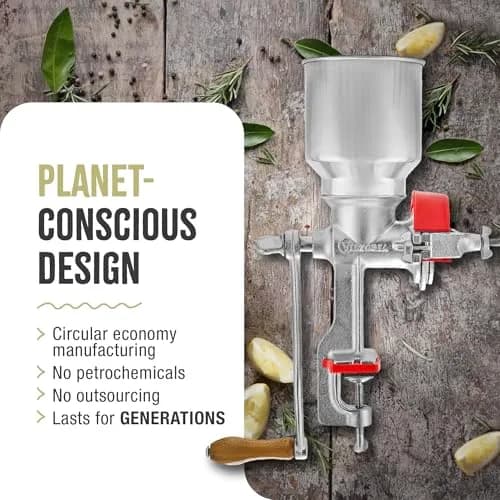 Victoria Manual Cast Iron Grain Mill 2400g with High Hopper | Durable Hand Grinder for Wheat & Spices thumbnail 6