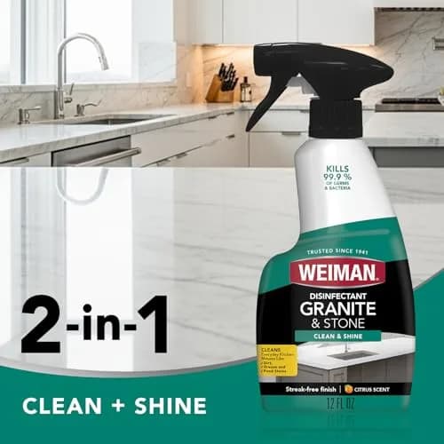 Weiman Disinfectant Granite & Stone Daily Clean & Shine - 12 fl oz (2 Pack) | Disinfects & Revitalizes Sealed Surfaces thumbnail 3