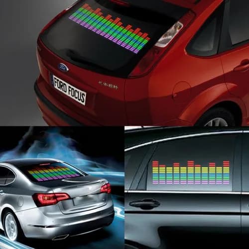 F & B LED LIGHTS Sound Music Equalizer Car LED Sticker 90cm x 25cm | Bluetooth & Voice Activated thumbnail 1