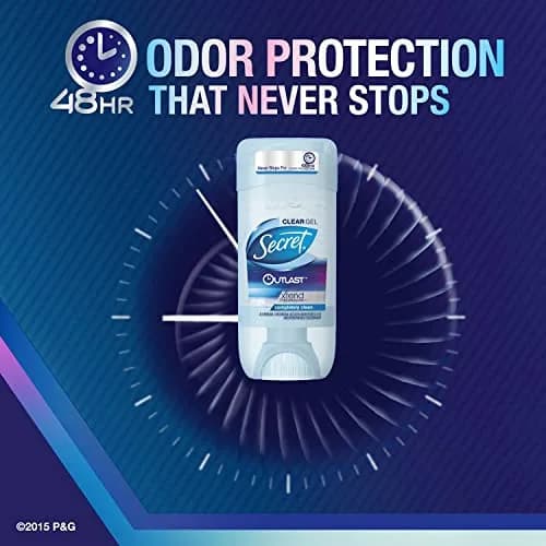 Secret Outlast Antiperspirant and Deodorant Clear Gel, Completely Clean 2.6 oz (Pack of 4) | 48-Hour Sweat Protection thumbnail 5