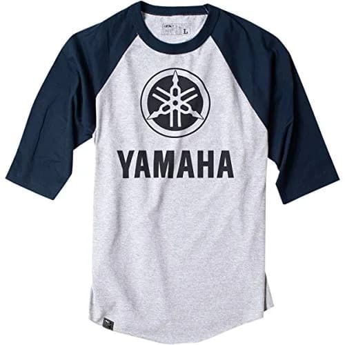 Factory Effex Yamaha Baseball Tee Shirt - Heather Gray/Black | Casual Raglan T-Shirt for Men thumbnail 1