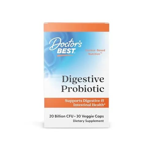 Doctor's Best Digestive Probiotic Capsules 20 Billion CFU (30 Veg Caps) | Supports Gut Health & Digestion thumbnail 1