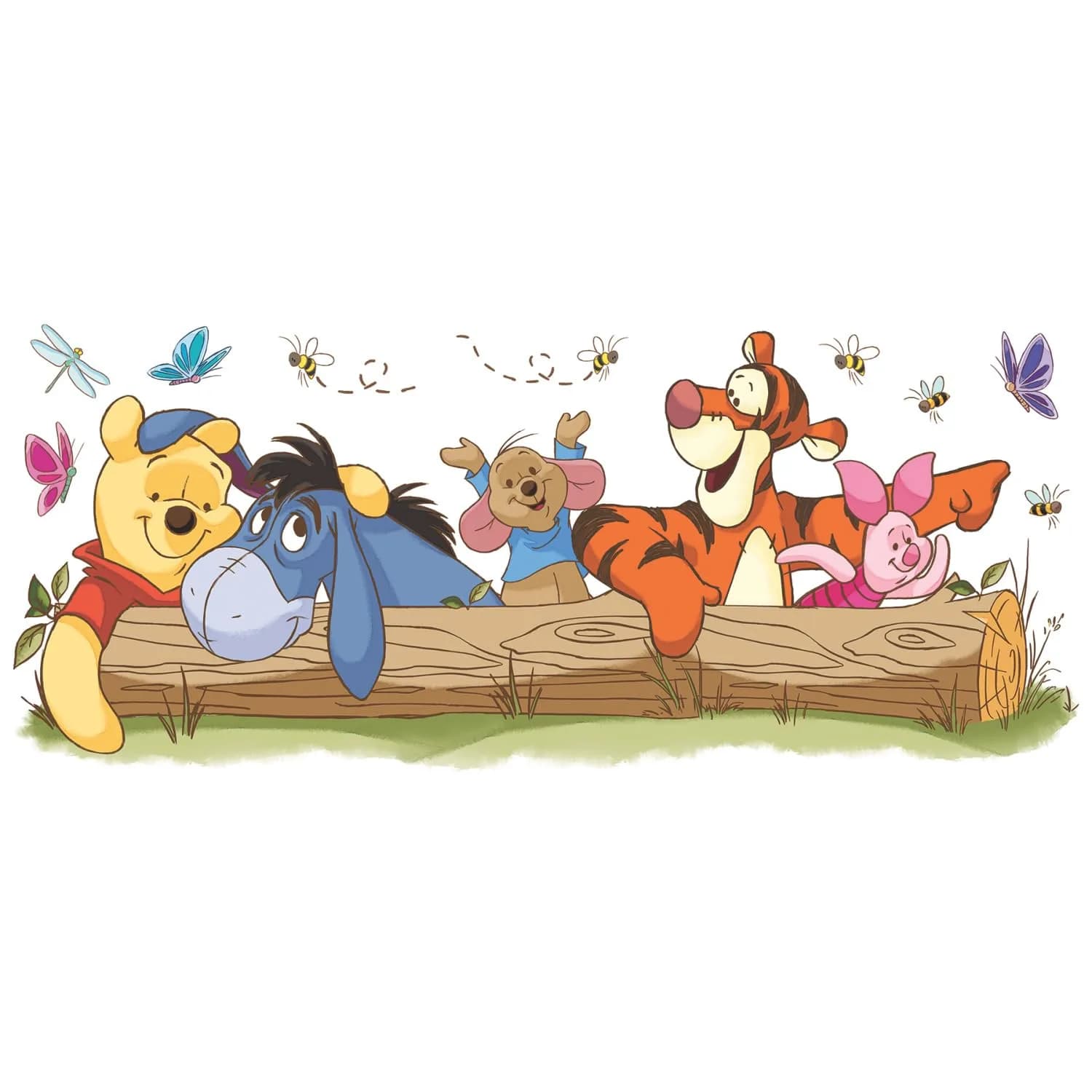 RoomMates Disney Pooh and Friends Wall Decals 39.5in x 16in | Repositionable Vinyl for Nursery & Playroom