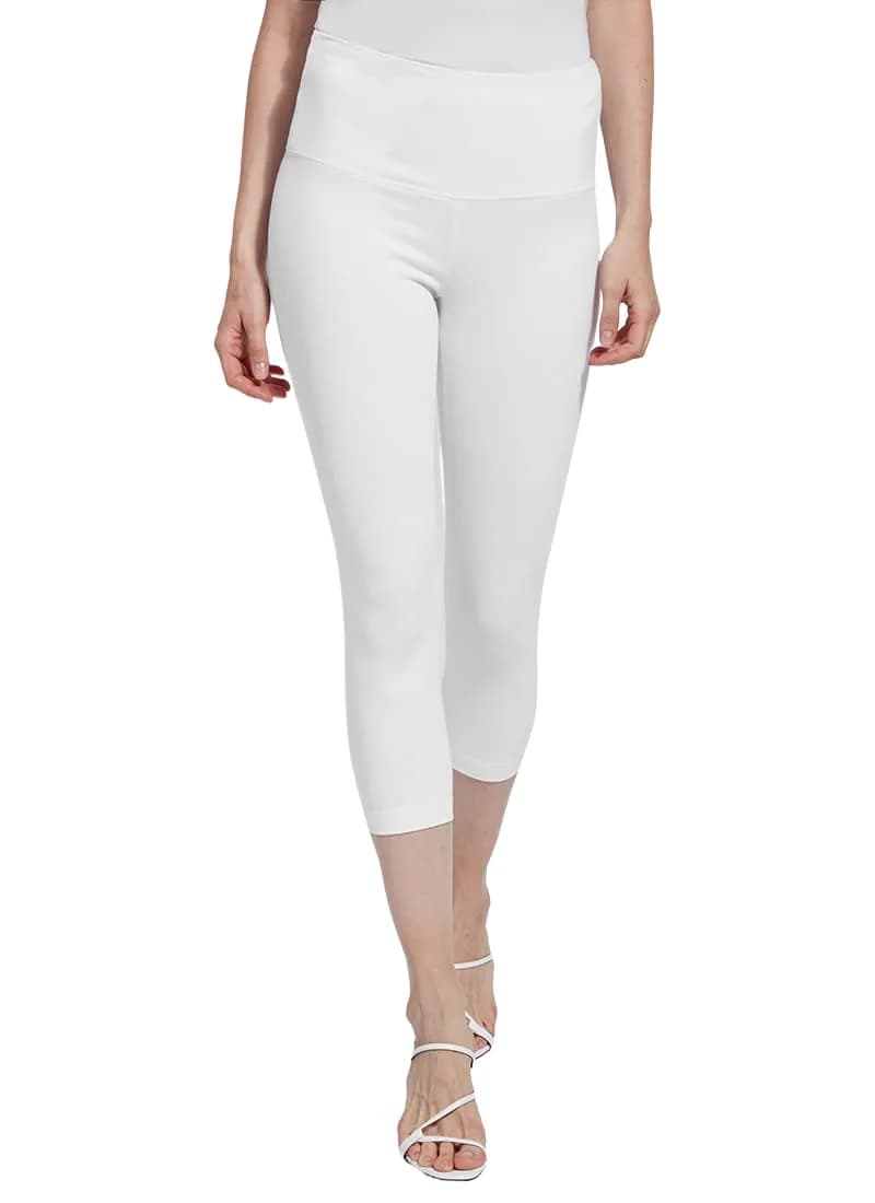 Lyssé Womens Denim Capri Legging Pants | High-Waist, White, X-Small US