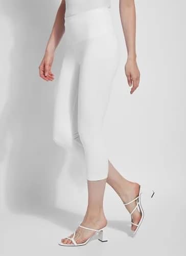 Lyssé Womens Denim Capri Legging Pants | High-Waist, White, X-Small US thumbnail 3