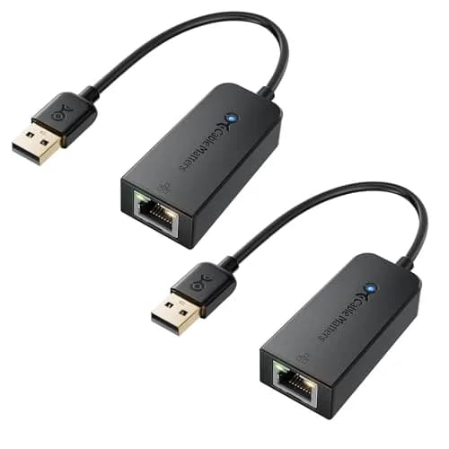 Cable Matters 2-Pack USB 2.0 to Ethernet Adapter | Plug & Play, 100 Mbps, Compact, Compatible with Windows, macOS, Linux thumbnail 1