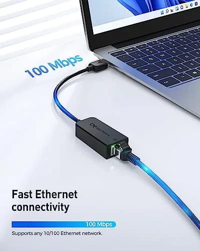 Cable Matters 2-Pack USB 2.0 to Ethernet Adapter | Plug & Play, 100 Mbps, Compact, Compatible with Windows, macOS, Linux thumbnail 2