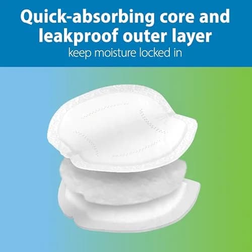 Dr. Brown's Disposable Breast Pads 60 Count | Absorbent & Discreet Nursing Pads with Adhesive Strips thumbnail 4
