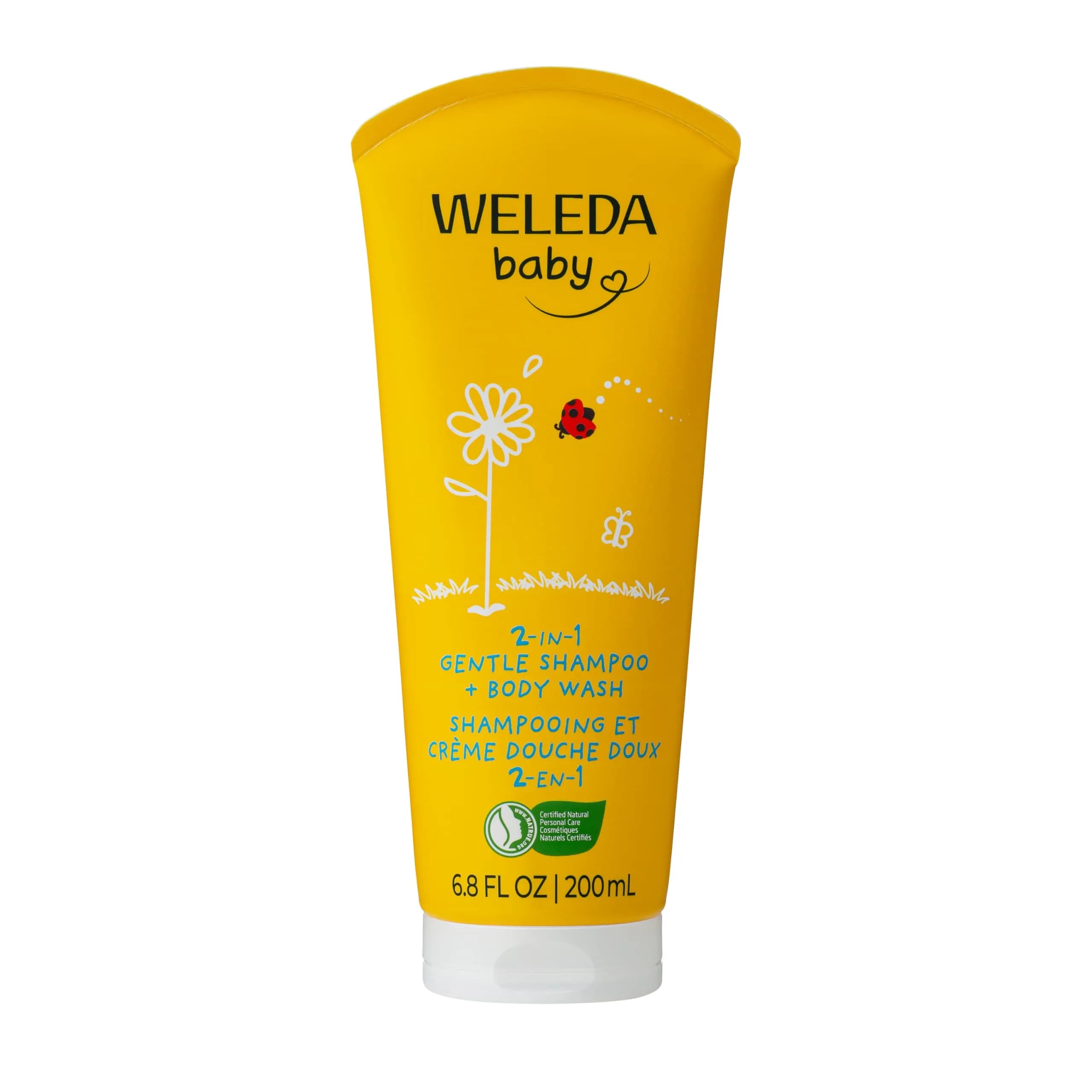 Weleda Baby Calendula 2-in-1 Gentle Shampoo and Body Wash 200ml (6.8 Fl Oz) | Tear-Free Cleanser for Sensitive Skin - main product image