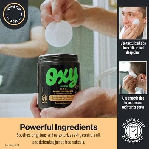 Oxy 3-IN-1 Acne Facial Cleansing Pads 90 Pads | Maximum Strength 2% Salicylic Acid for Acne thumbnail 4