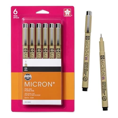 SAKURA Pigma Micron Fineliner Pens, Black, 0.45 mm | Precise, Waterproof & Archival (70-120 chars) thumbnail 1