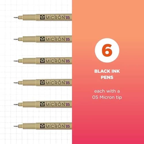 SAKURA Pigma Micron Fineliner Pens, Black, 0.45 mm | Precise, Waterproof & Archival (70-120 chars) thumbnail 2