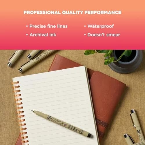 SAKURA Pigma Micron Fineliner Pens, Black, 0.45 mm | Precise, Waterproof & Archival (70-120 chars) thumbnail 4