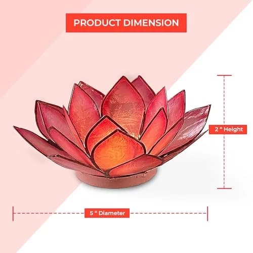 Om Gallery Capiz Shell Lotus Flower Decor Tealight Candle Holder for Serene Ambiance - Handmade Decorative Candle Holders for Meditation, Yoga, and Relaxation, Flamingo thumbnail 5