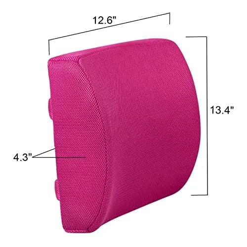 LOVEHOME Lumbar Pillow for Chair and Car | Memory Foam Back Support Cushion - Pink thumbnail 6