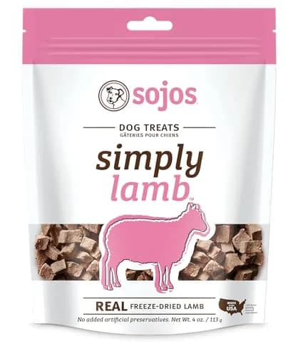 SOJOS Simply Freeze Dried Dog Treats, Grain Free, Lamb Recipe, 4 oz Bag | Natural, Raw, Freeze-Dried for All Dogs thumbnail 1
