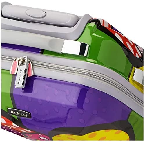 Rockland Vision Hardside Spinner Wheel Luggage 20" | Durable Polycarbonate Carry-On with Heart Design thumbnail 4