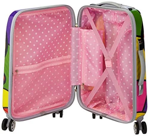 Rockland Vision Hardside Spinner Wheel Luggage 20" | Durable Polycarbonate Carry-On with Heart Design thumbnail 5