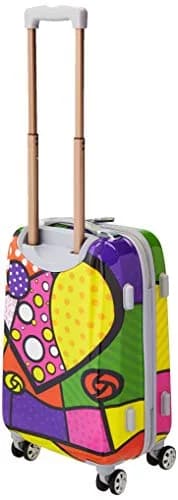 Rockland Vision Hardside Spinner Wheel Luggage 20" | Durable Polycarbonate Carry-On with Heart Design thumbnail 2