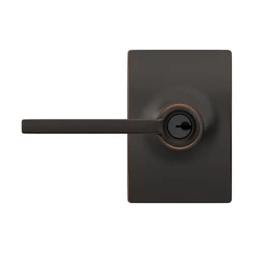 SCHLAGE Latitude Keyed Entry Door Handle, Reversible, Aged Bronze | Minimalist Design & Certified Security thumbnail 6