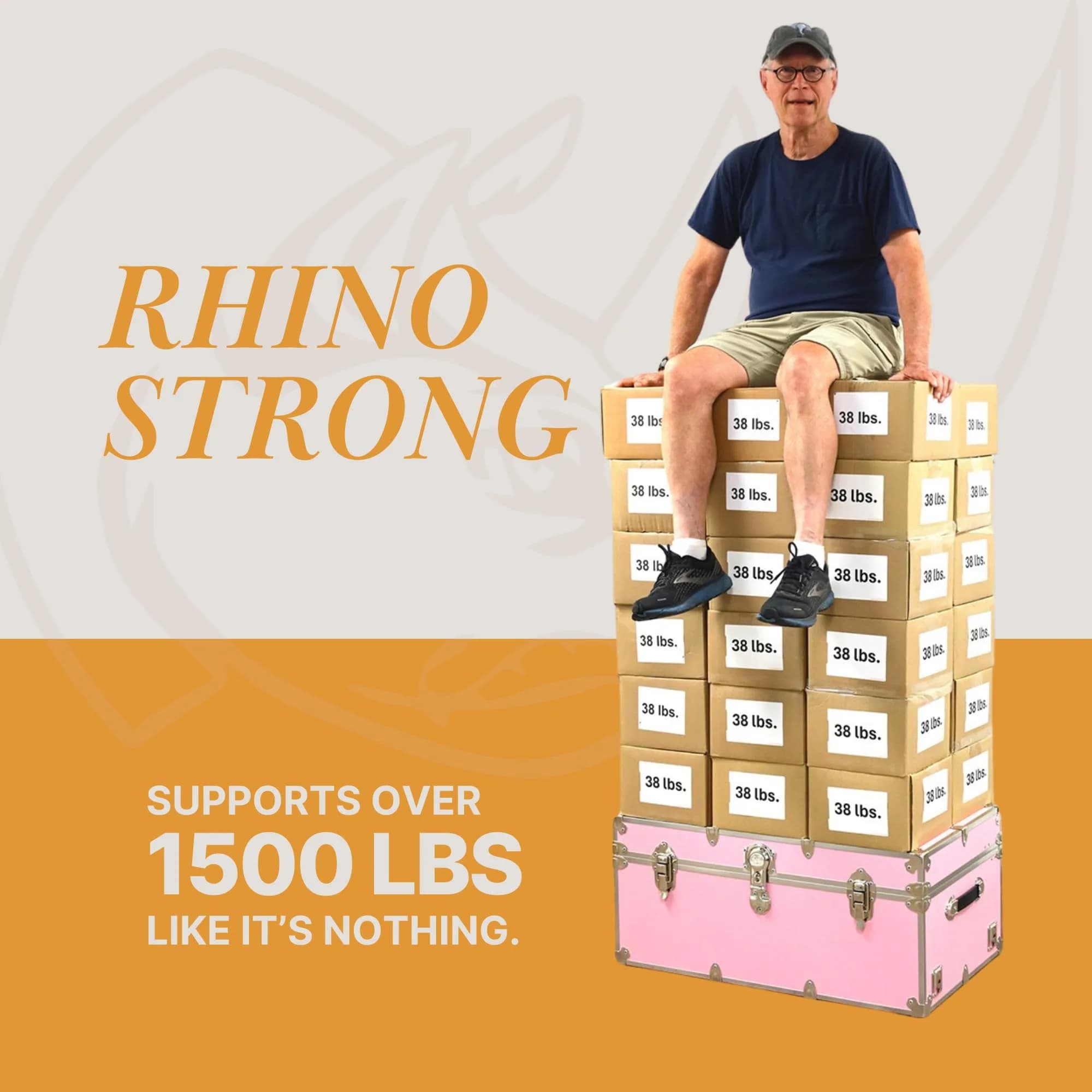 Rhino Trunk & Case Classic Camp & College Storage Trunk with Wheels | Heavy-Duty Dorm & Home Storage | 30" x 17" x 13" | 105 qt thumbnail 9