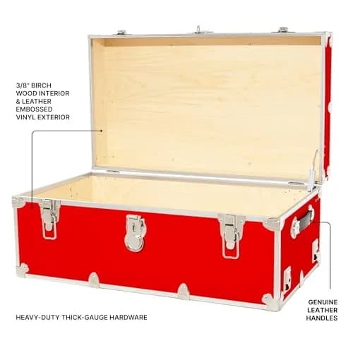 Rhino Trunk & Case Classic Camp & College Storage Trunk 30" x 17" x 13" | Heavy-Duty Dorm & Home Storage thumbnail 3