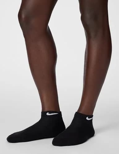Nike Unisex Everyday Cushioned Training Low Socks (6 Pairs), Black/White, Small | Moisture-Wicking & Arch Support thumbnail 2