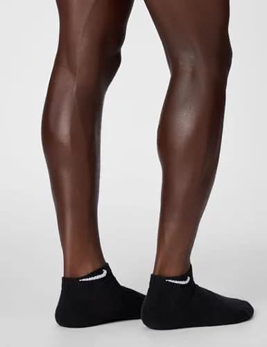 Nike Unisex Everyday Cushioned Training Low Socks (6 Pairs), Black/White, Small | Moisture-Wicking & Arch Support thumbnail 3