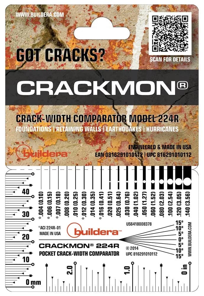 BUILDERA CRACKMON 224R Crack Width Comparator Gauge | ACI 224R-01 Compliant Pocket Tool