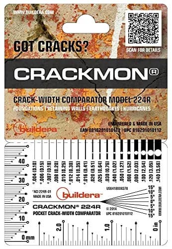 BUILDERA CRACKMON 224R Crack Width Comparator Gauge | ACI 224R-01 Compliant Pocket Tool thumbnail 1