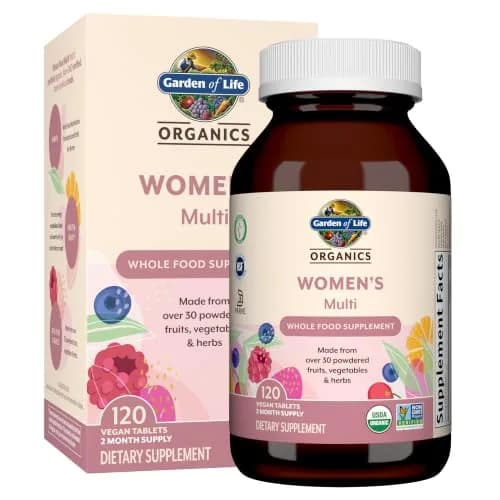 Garden of Life Organics Women's Multivitamin 120 Tablets | USDA Organic, Vegan Support thumbnail 1