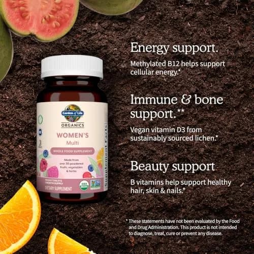 Garden of Life Organics Women's Multivitamin 120 Tablets | USDA Organic, Vegan Support thumbnail 4
