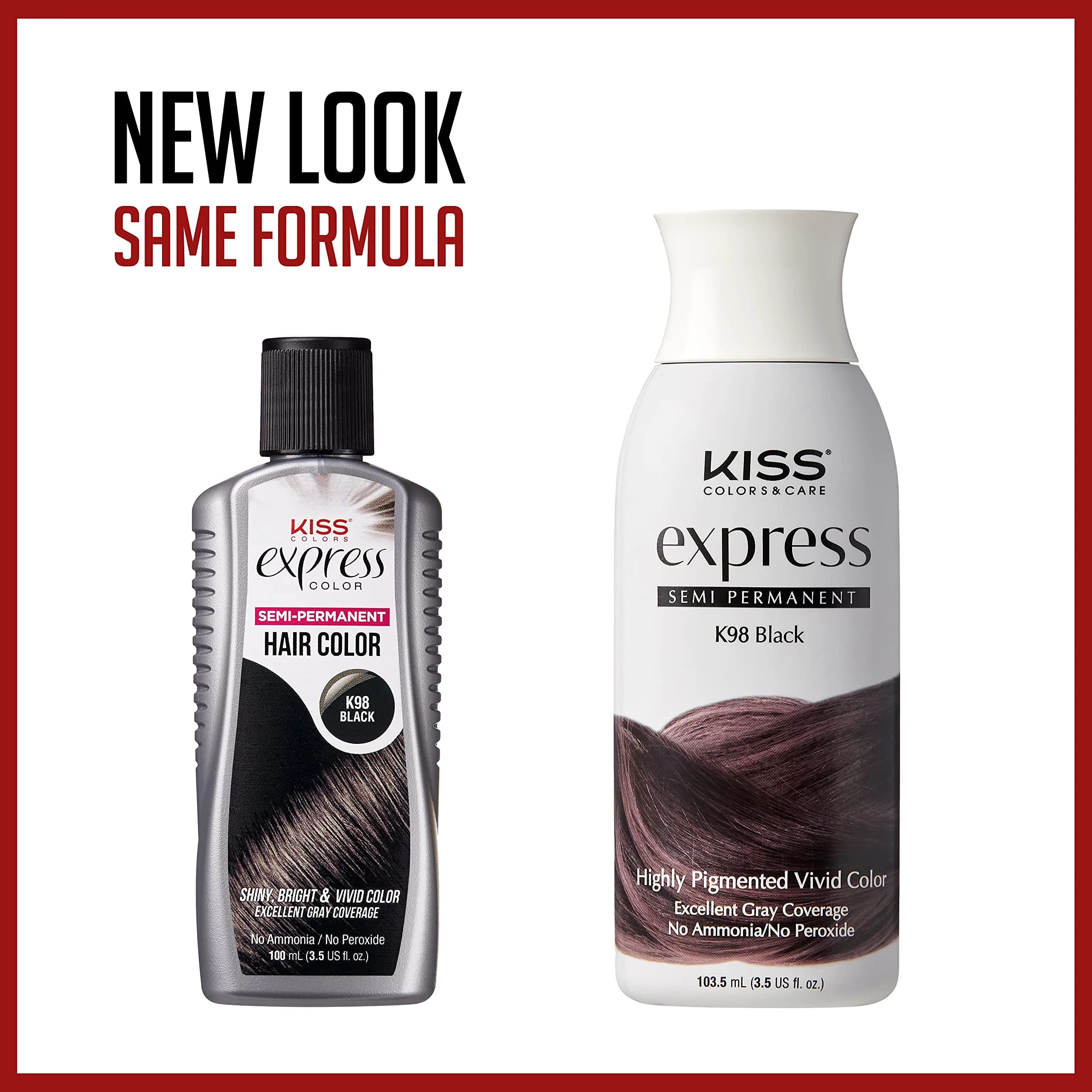 KISS Express Color Semi-Permanent Hair Color Jet Black 103.5ml (3.5 Fl Oz) | Ammonia-Free & Peroxide-Free Formula - view 3