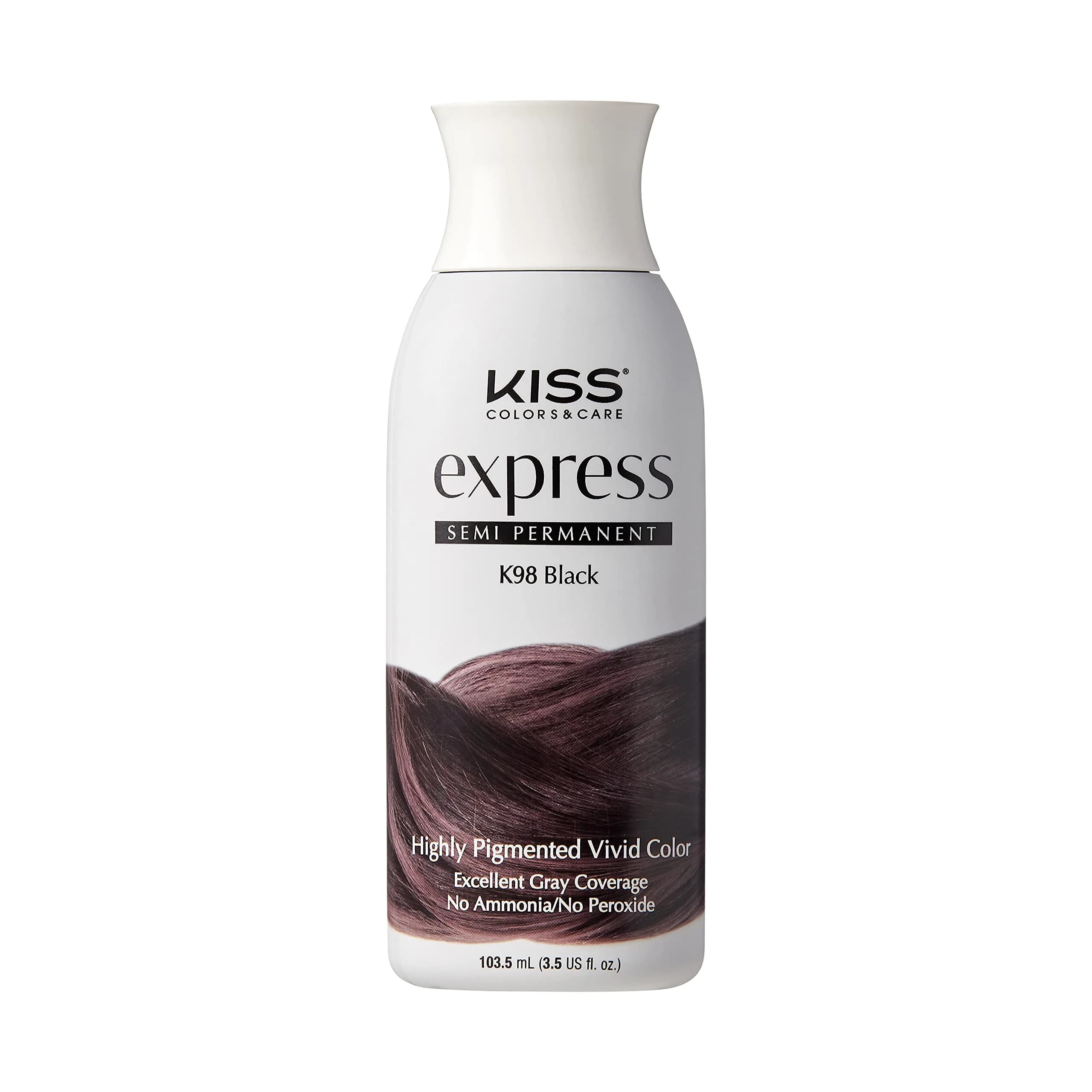 KISS Semi-Permanent Hair Color Black 3.5 oz (103.5 ml) | Vivid, Gentle, Gray Coverage - main product image