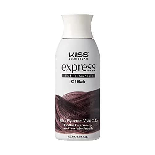 KISS Semi-Permanent Hair Color Black 3.5 oz (103.5 ml) | Vivid, Gentle, Gray Coverage thumbnail 1