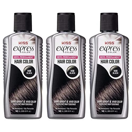 KISS Express Color Semi-Permanent Black Hair Dye 103ml (3.5 Fl Oz) | Pack of 3 Bottles thumbnail 1