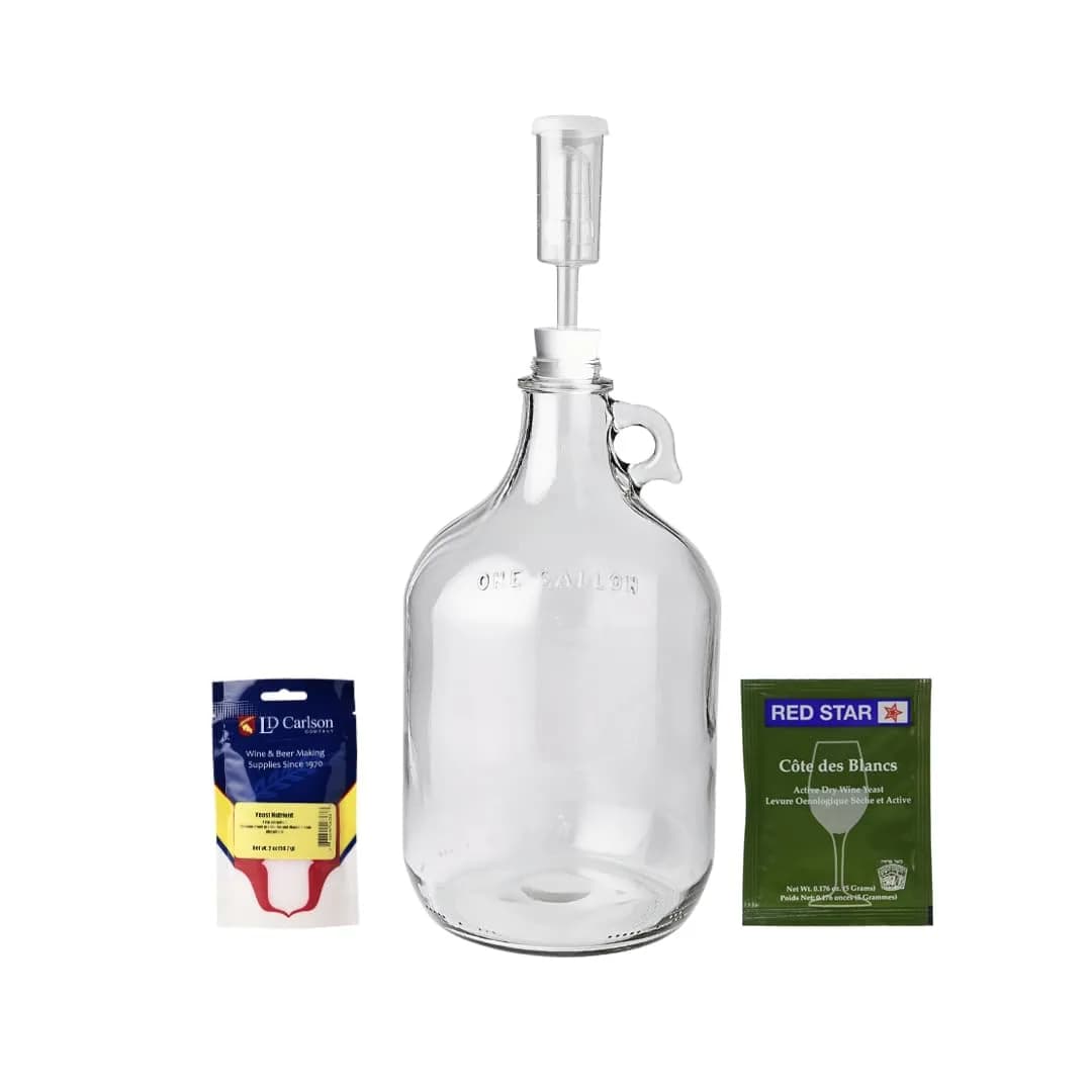 FastRack Mead Making Kit 1 Gallon | Clear Glass Fermentation Jug with Airlocks & Yeast for Home Brewing