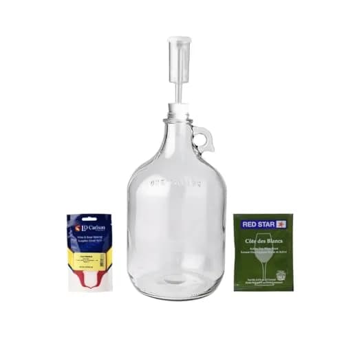 FastRack Mead Making Kit 1 Gallon | Clear Glass Fermentation Jug with Airlocks & Yeast for Home Brewing thumbnail 1