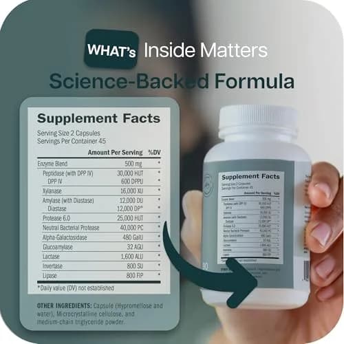 Houston Enzymes TriEnza Digestive Enzymes 180 Capsules (90 Doses) | Supports Protein, Carb, Fat & Polyphenol Digestion thumbnail 6
