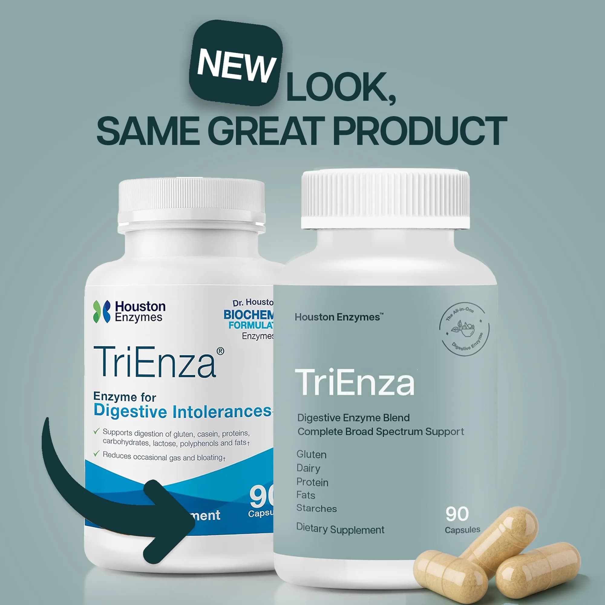 Houston Enzymes TriEnza Digestive Enzymes 180 Capsules (90 Doses) | Supports Protein, Carb, Fat & Polyphenol Digestion - view 7