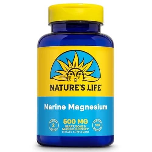 Nature's Life Marine Magnesium 500mg | Supports Healthy Digestion & Regularity | 100 Vegetarian Caps thumbnail 1