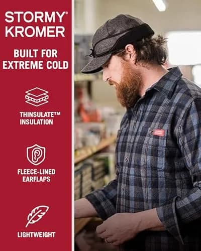 Stormy Kromer The Rancher Cap, Charcoal, Size 7 1/4 | Cold-Weather Wool/Nylon Cap thumbnail 3