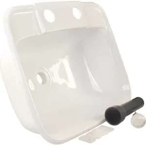 JR Products Molded Lavatory Sink - White | 6" Tall x 14-7/8" Wide x 12-3/8" Deep, Porcelain thumbnail 5