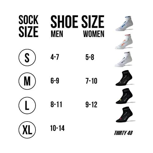 Thirty48 Low Cut Cycling Socks for Men and Women | Unisex Breathable Sport Socks (Large - Women 9-12 // Men 8-11, 3 Pairs, Black/Gray) thumbnail 4