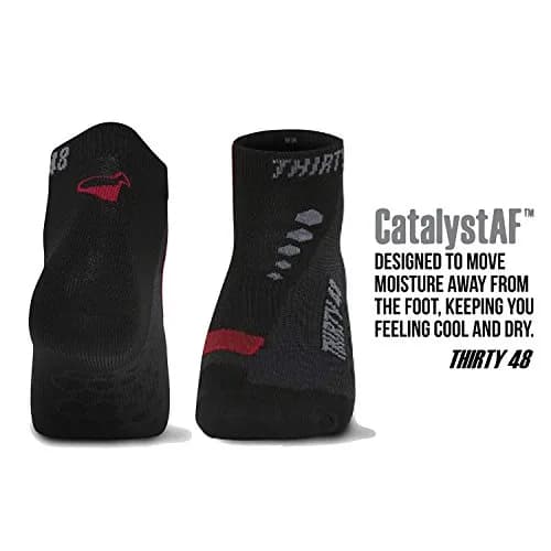 Thirty48 Low Cut Cycling Socks for Men and Women | Unisex Breathable Sport Socks (Large - Women 9-12 // Men 8-11, 3 Pairs, Black/Gray) thumbnail 3