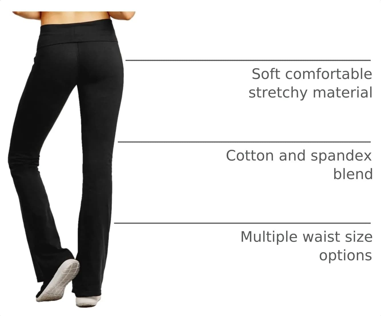 MOPAS Women's Flared High Rise Cotton Spandex Yoga Pants | Comfortable & Stylish for Casual & Workout Wear thumbnail 4