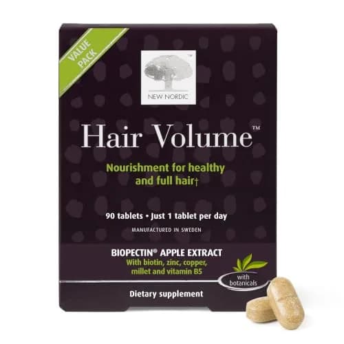 NEW NORDIC Hair Volume Daily Biotin Support Supplement | 90 Tablets for Thicker, Fuller Hair thumbnail 1
