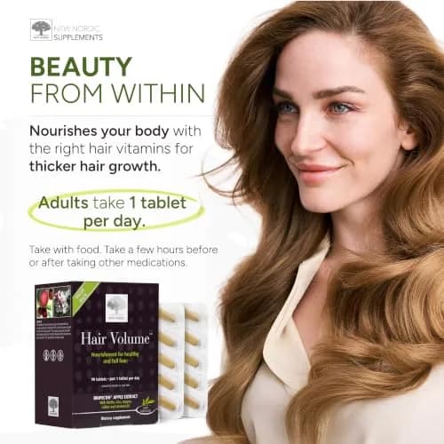 NEW NORDIC Hair Volume Daily Biotin Support Supplement | 90 Tablets for Thicker, Fuller Hair thumbnail 5