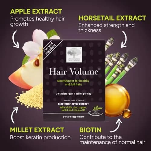 NEW NORDIC Hair Volume Daily Biotin Support Supplement | 90 Tablets for Thicker, Fuller Hair thumbnail 6
